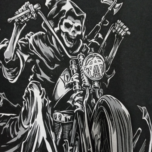 Sons Of Anarchy Road Gear Grim Reaper Biker Short Sleeve T Shirt XL - Picture 2 of 6